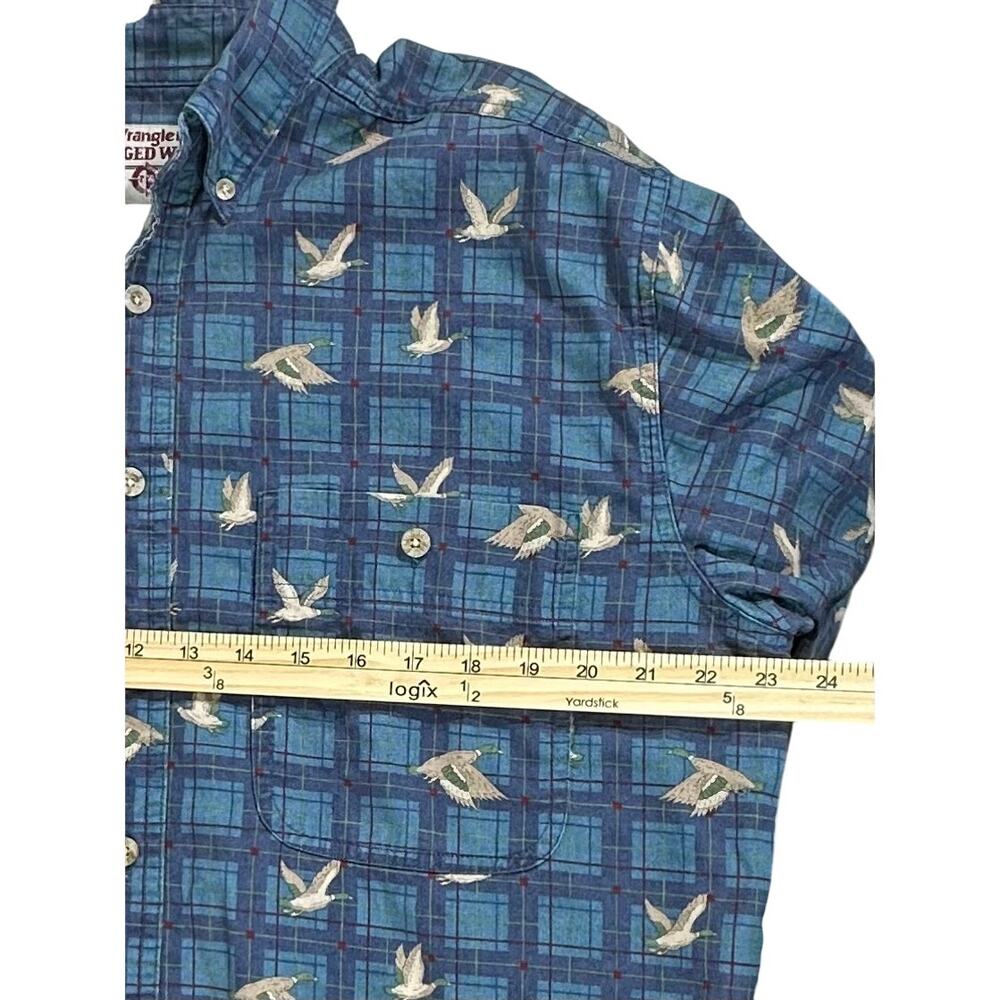 Wrangler Rugged Wear Mens Button Up Shirt Size Large Duck Hunting Drake Outdoors - Picture 5 of 6